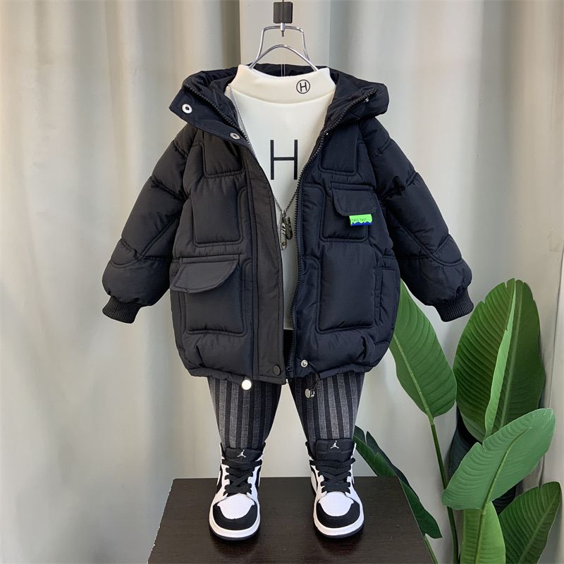 男童羽绒棉服2023新款洋气宝宝冬装季加厚棉衣服儿童宝宝棉袄外套