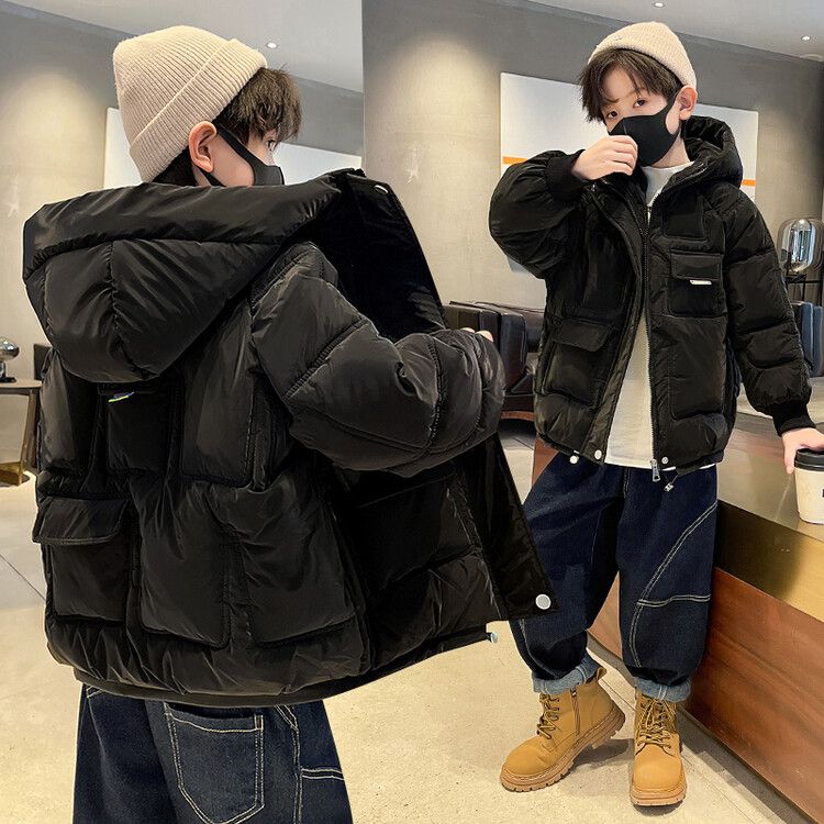 儿童棉服2023新款加厚超厚中大童新款帅气棉袄男童棉服短款