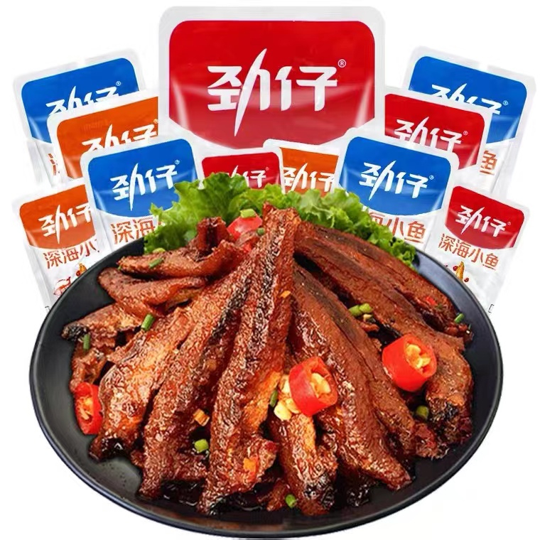 劲仔小鱼湖南特产多香辣麻辣小鱼干即食小鱼仔毛毛鱼小零食7g/袋
