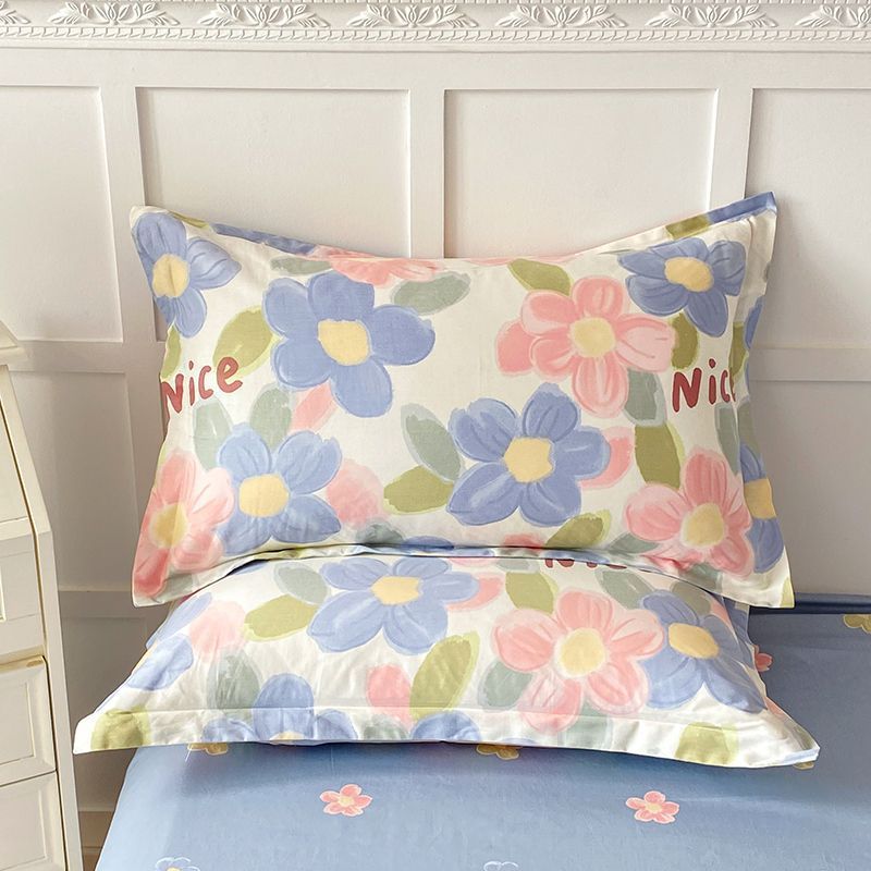 100%全棉加厚信封枕套一对2个装成人学生宿舍48x74枕芯皮可拆洗