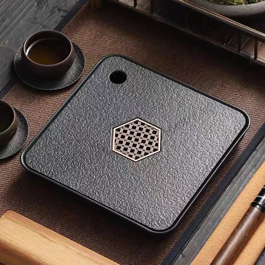 干泡台茶盘干泡盘家用简约陶瓷小型两用轻奢
