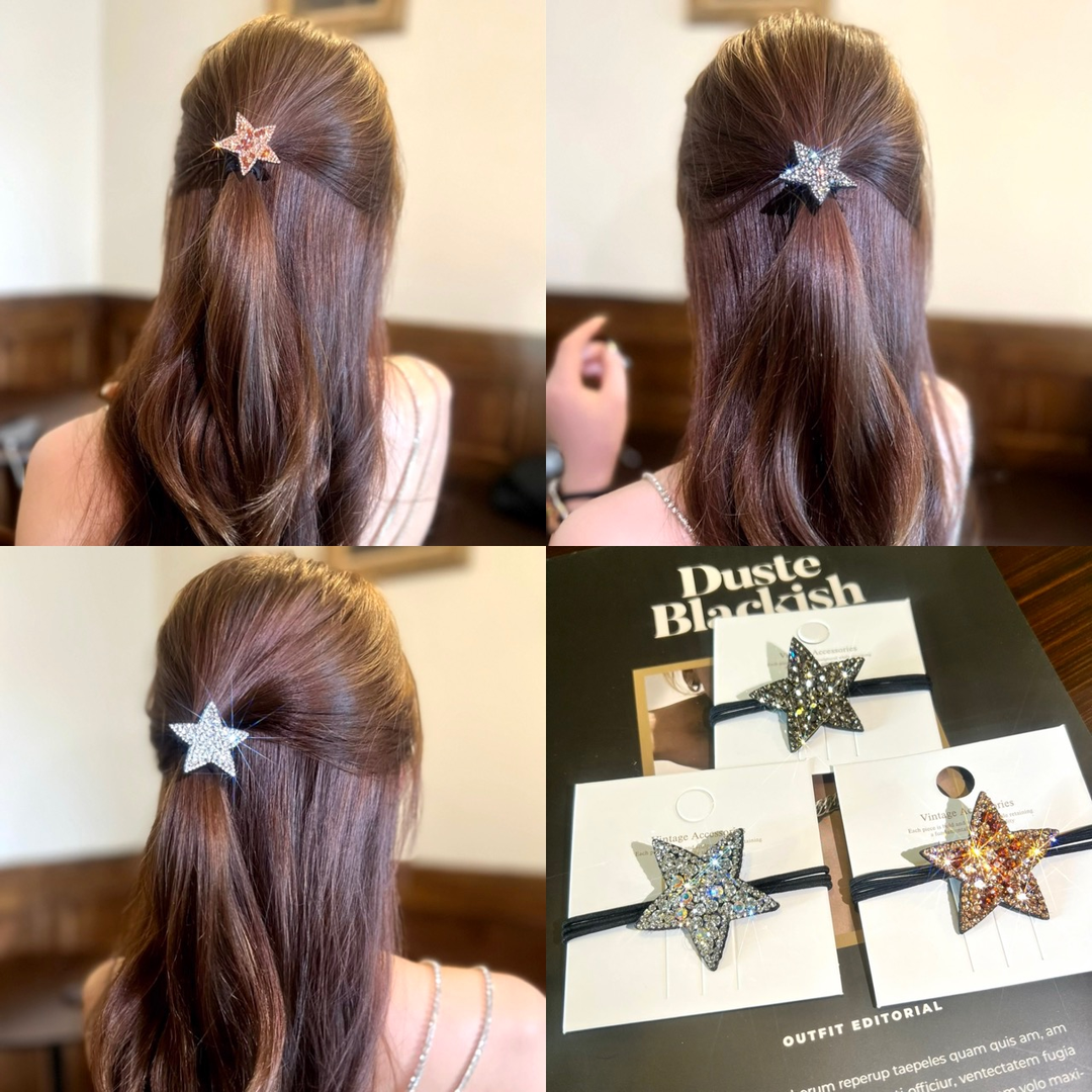 爆闪星星发绳女高级感扎马尾丸子头发圈2023新款头绳