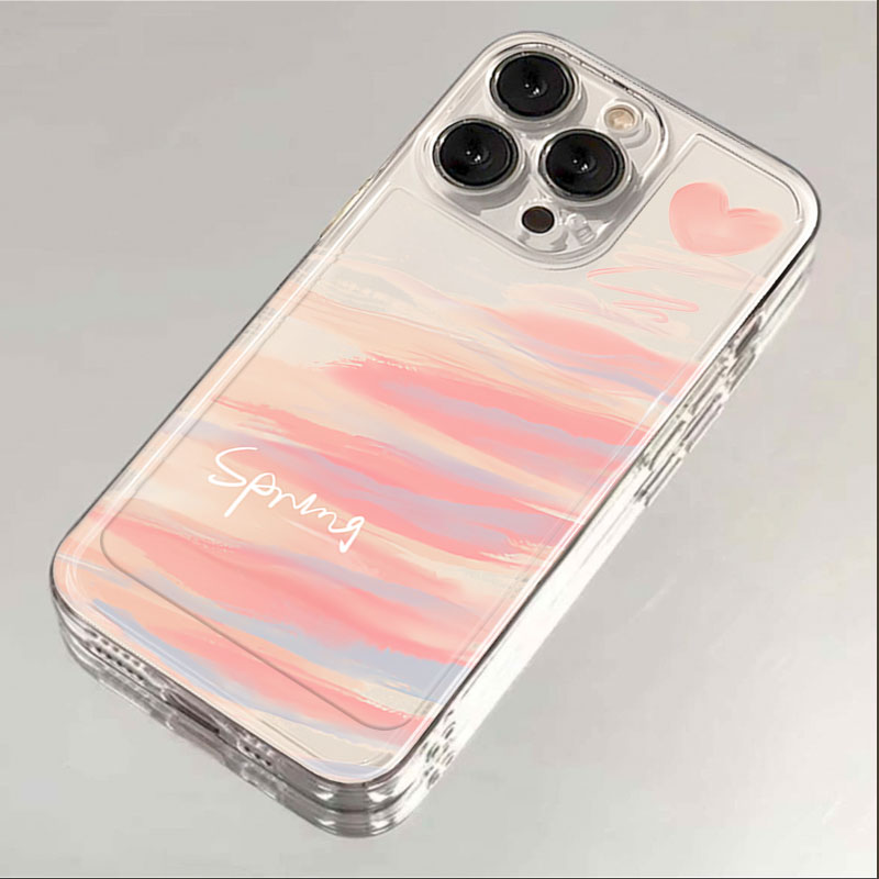 ins粉色彩霞iphone15苹果手机壳14promax硅胶13pro透明12高级11女