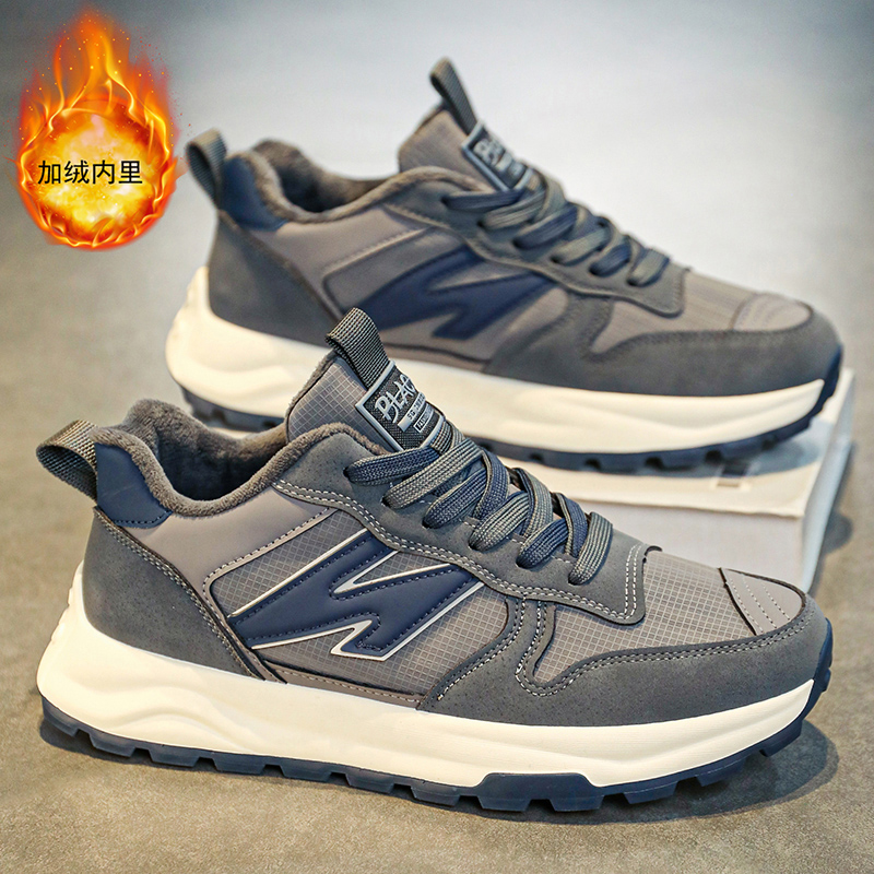 回力瑞阿甘男鞋新款冬季加绒学生百搭鞋厚底跑步运动老爹保暖棉鞋