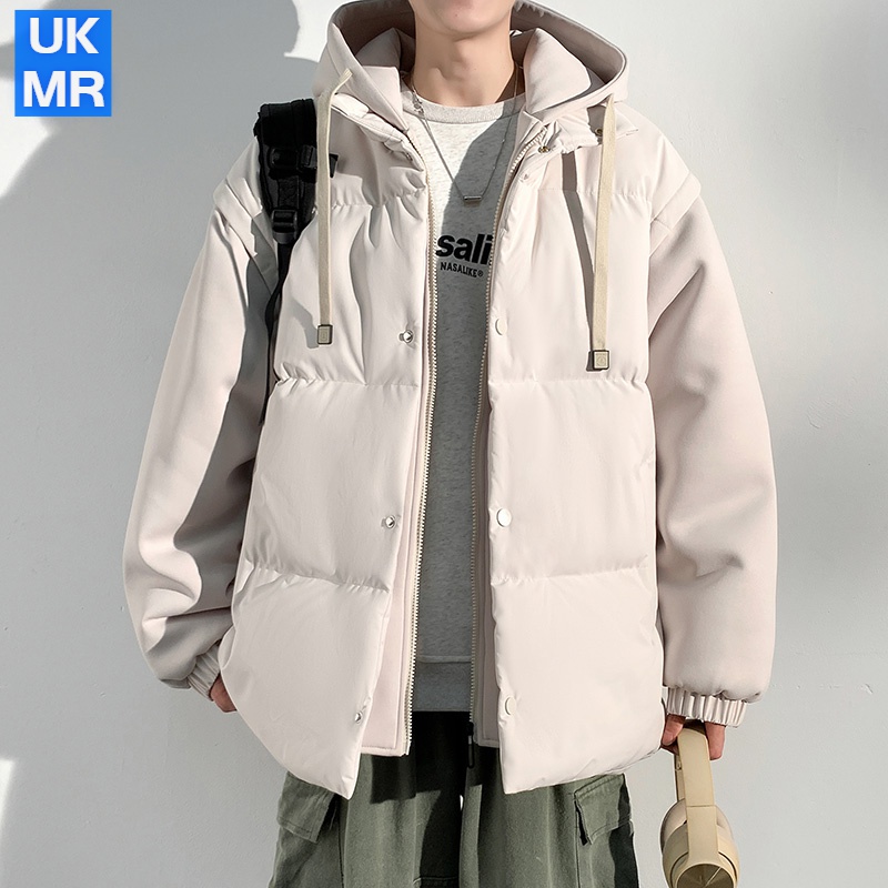 假两件棉衣男士冬季潮牌加厚款抗寒保暖百搭棉服冬天时尚袄子外套