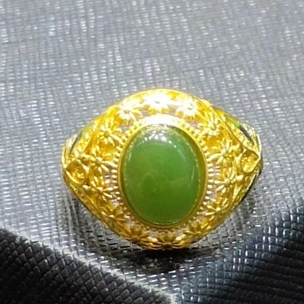 KHT4408（珠宝玉石）天然珠宝和田玉蛋面戒指-多样性发货只发一件