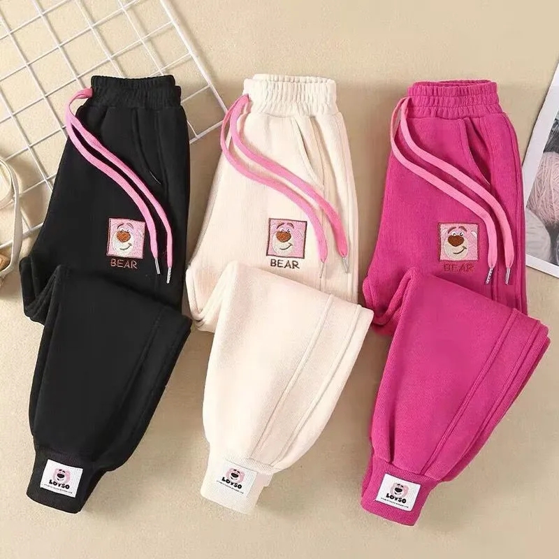 新款女童秋冬装裤子中大儿童运动裤女孩宽松休闲卫裤加绒炸街