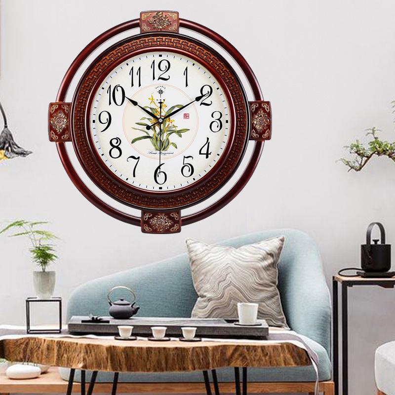 新疆包邮【小扬哥推荐】挂钟新中式客厅家用创意艺术静音钟表个性