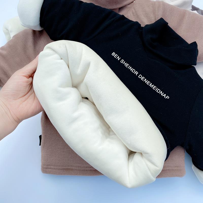 男童女童加绒夹棉打底衣儿童秋冬新品韩版加厚打底