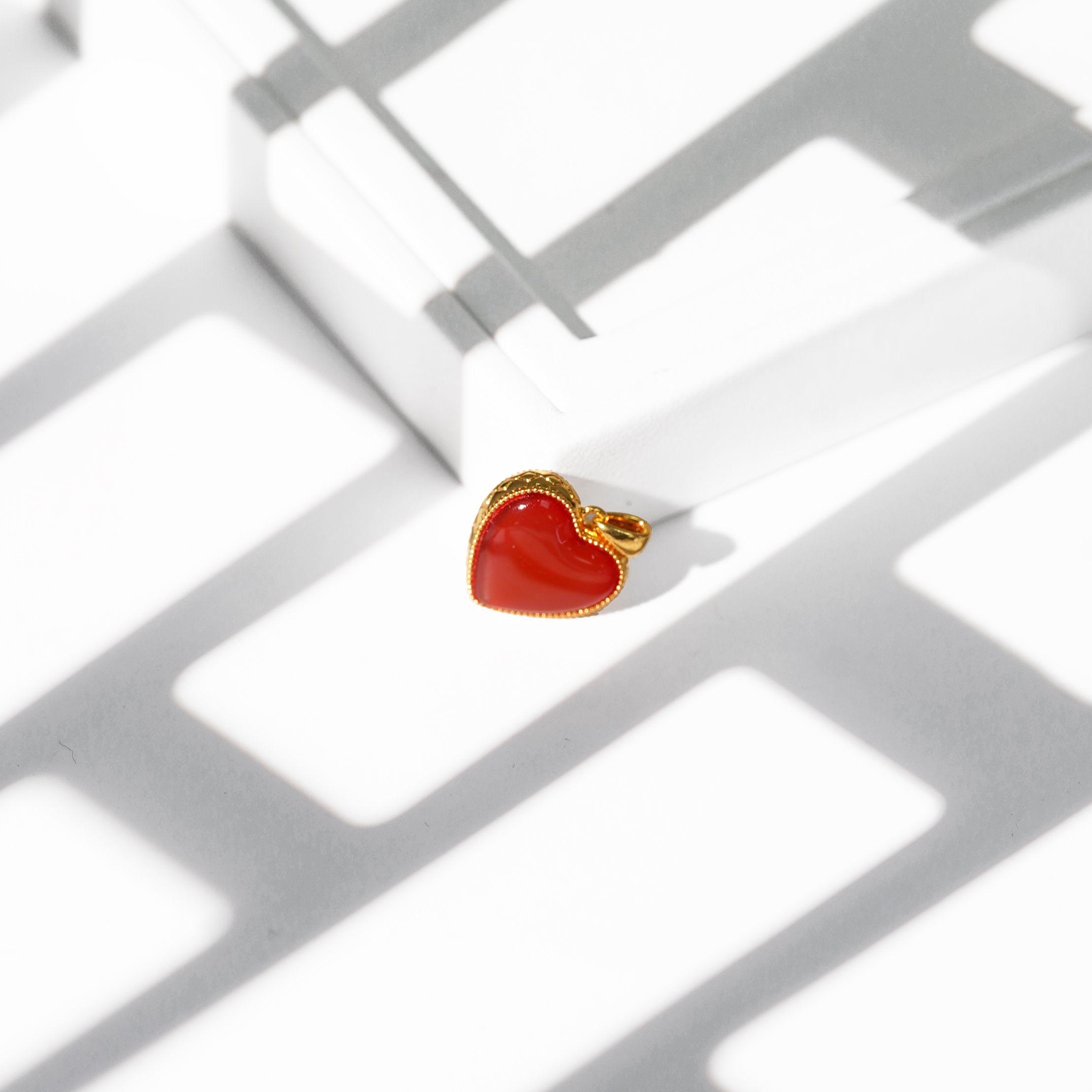 【玉赢-典藏】18k金玛瑙双面桃心吊坠GZ0001