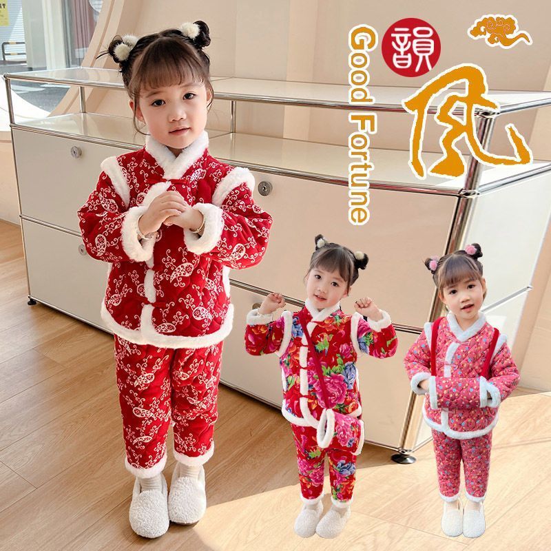 【清仓】冬季款儿童冬装三件套炸街东北大棉袄小孩冬天衣服大