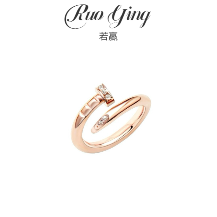 铜合金戒指 若赢JJ008高级精工钉子闪亮个性轻奢小众时尚情侣戒指