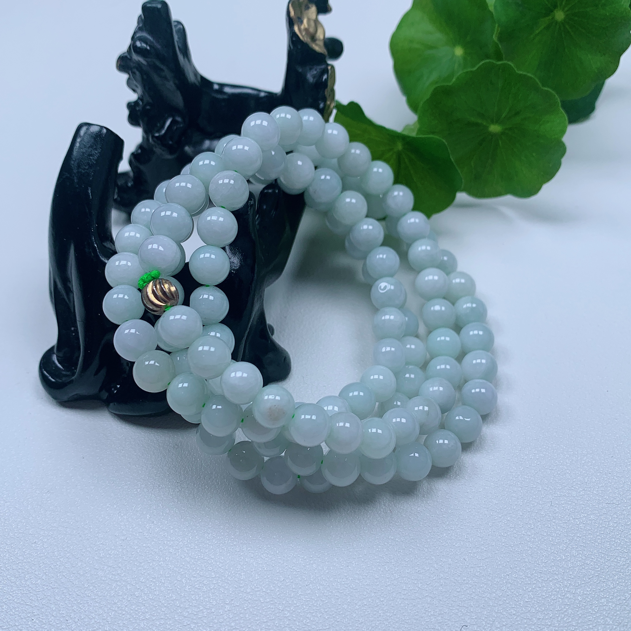天然缅甸翡翠A货好种项链108颗 尺寸：8.1mm