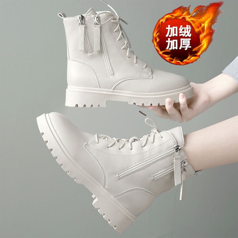 惠州断码特价真软皮马丁靴女2023秋冬英伦风女鞋加绒百搭新款短靴