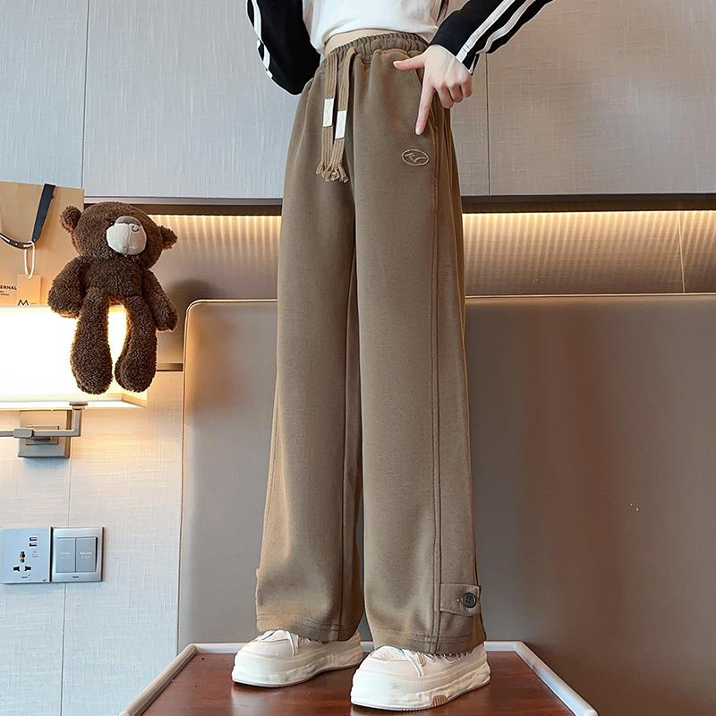 女生休闲裤2024春季新款初中生女孩中大童裤子外穿瘦版阔腿裤春秋