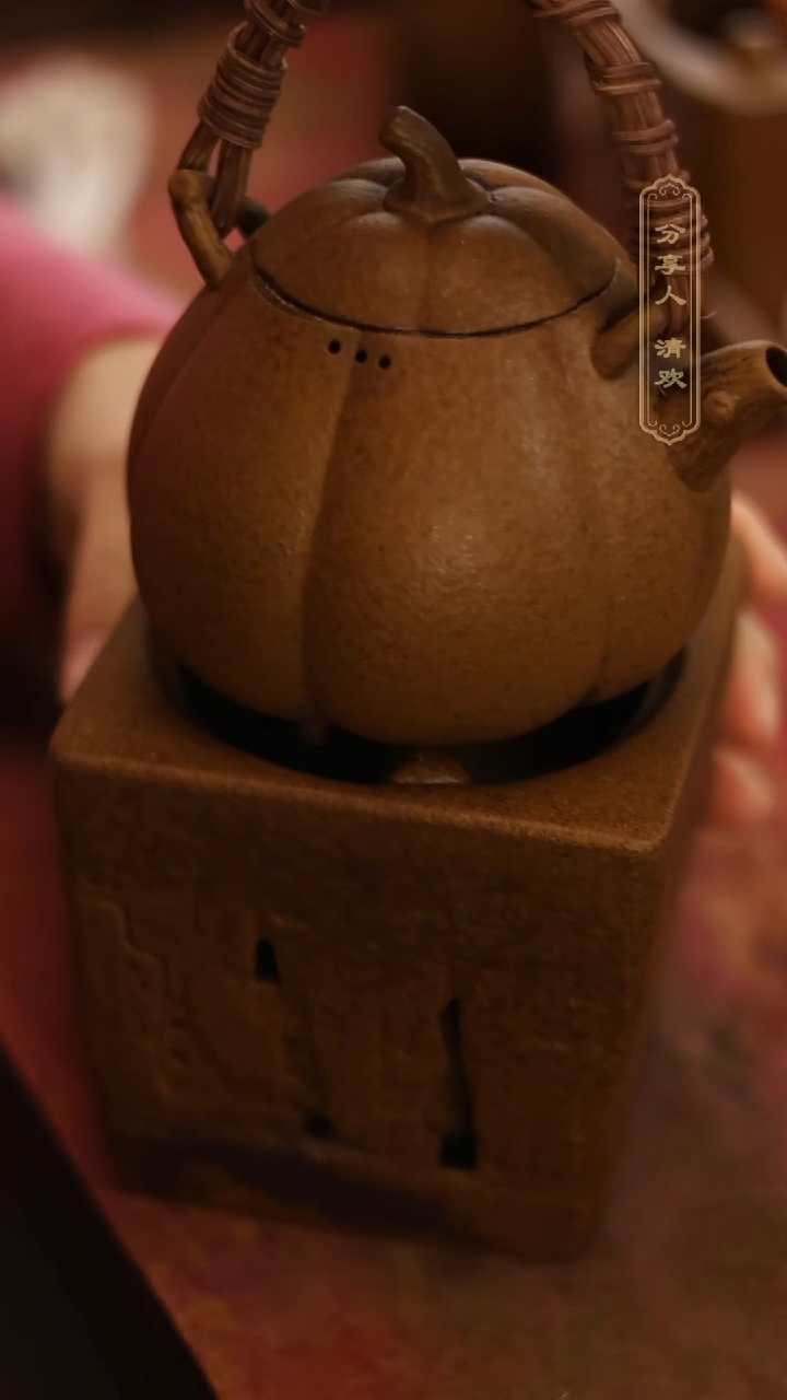 【闪购商品】灰念酱釉石窟酒精炉+酱釉南瓜壶