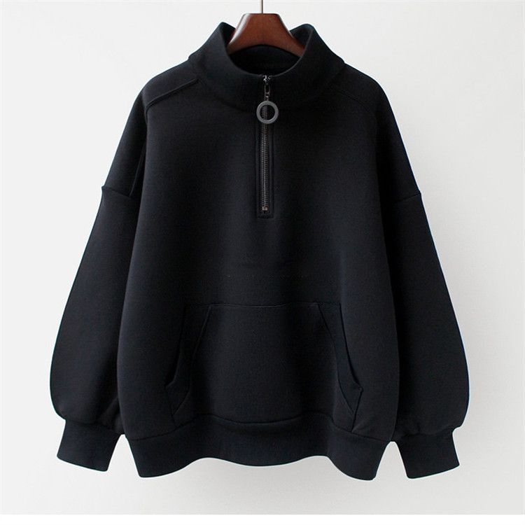 新款300斤大尺码宽松半拉链卫衣男秋冬显瘦百搭上衣外套韩版加厚