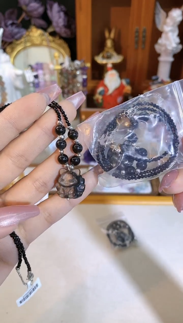 【闪购商品】黑曜岩颈饰合金769