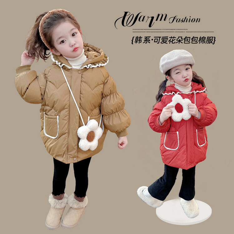 女童棉服秋冬款2023新款洋气宝宝时尚棉袄冬装加厚外套冬季儿童装