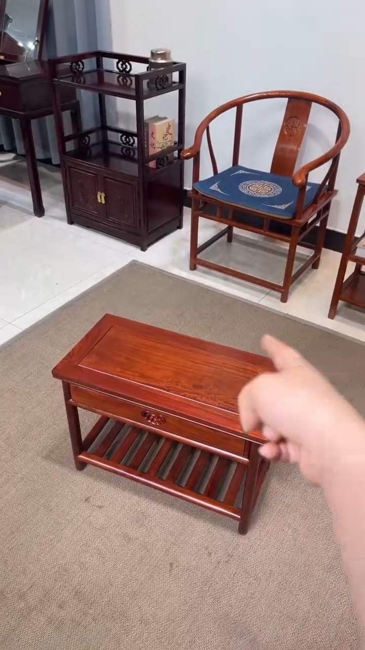 【闪购商品】花梨木类成套家具大果紫檀换鞋凳