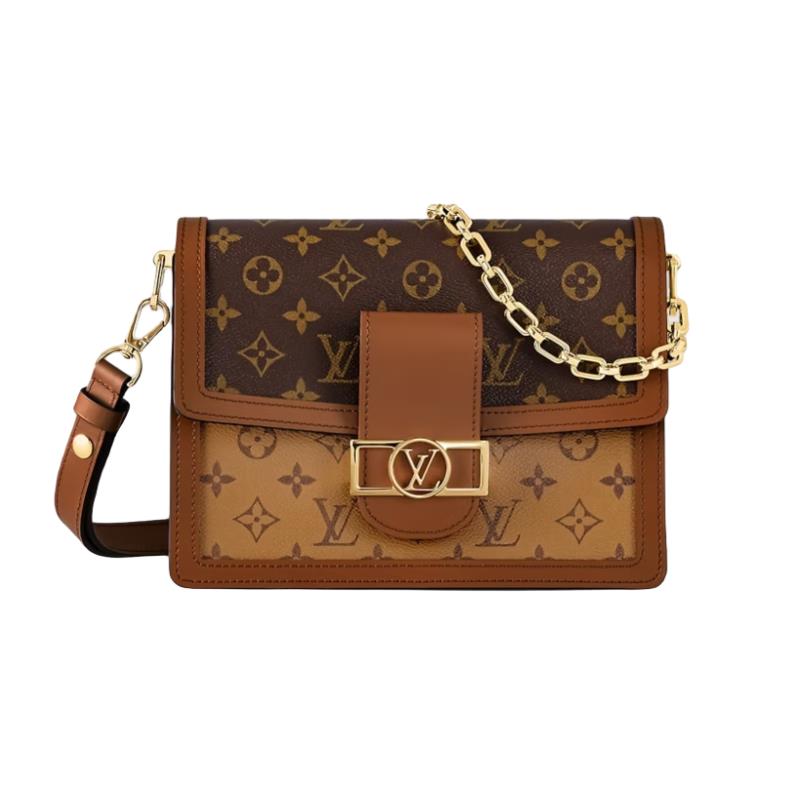 99新 LouisVuitton/路易威登 LV 拼色达芙妮中号单肩包 芯片款 ss
