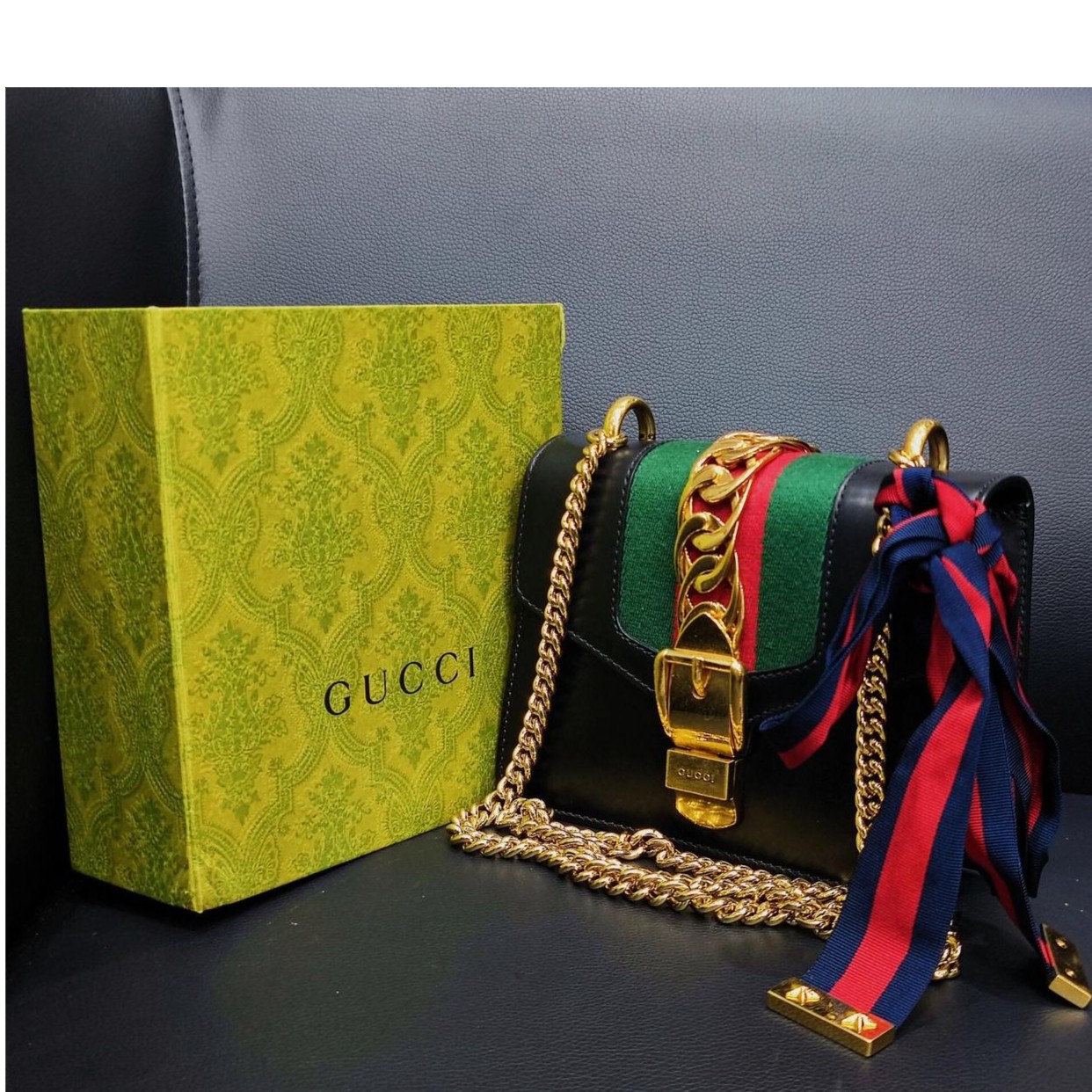 95新 GUCCI/古驰  塞尔维亚 迷你  链条斜挎包  小七