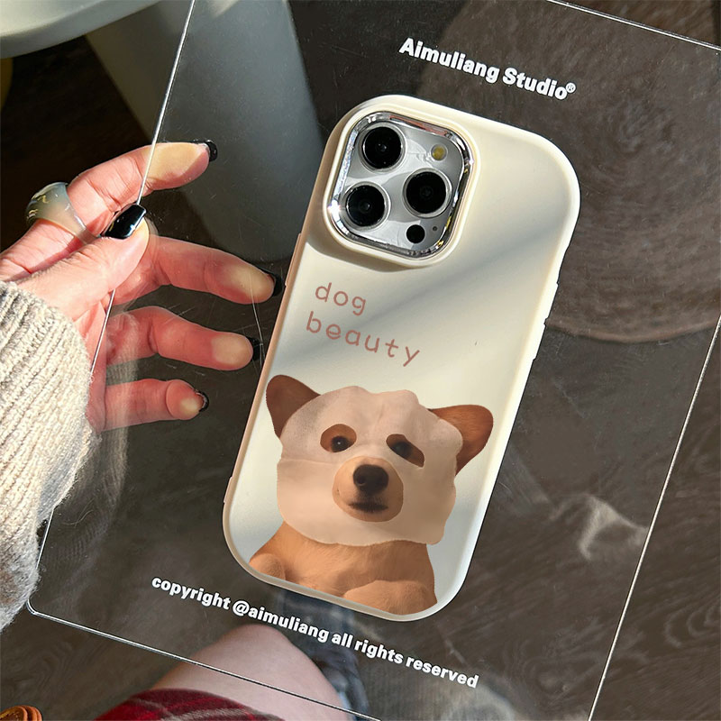 敷面膜狗苹果15手机壳iPhone14promax新7/8plus软壳13/12/11/xr/6