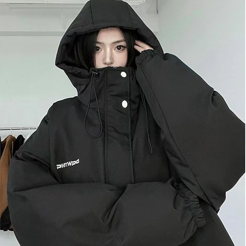 美式潮牌秋冬装加厚保暖机能风工装连帽冲锋衣棉袄服外套男女百搭