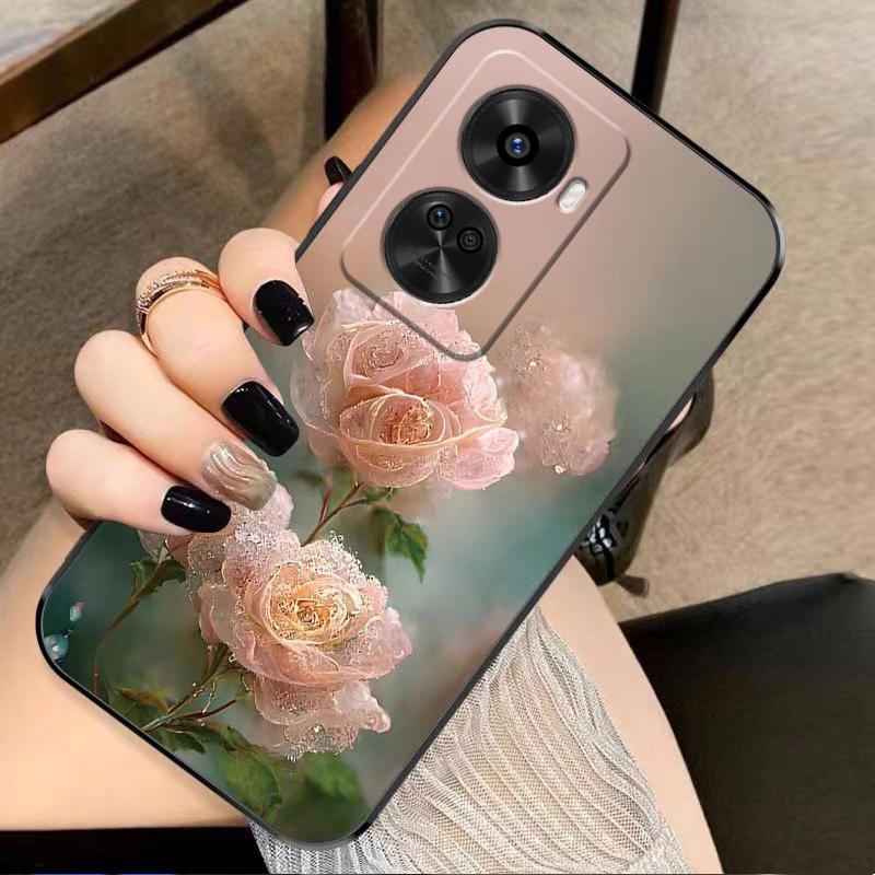 华为nova11se手机壳HUAWEINOVA11SE硅胶幽暗冥花新女款时尚花类图