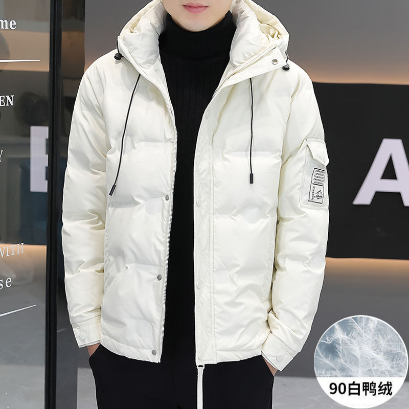 波司豋服男2023新款连帽加厚高档男士羽绒服白鸭绒保暖外套男冬季