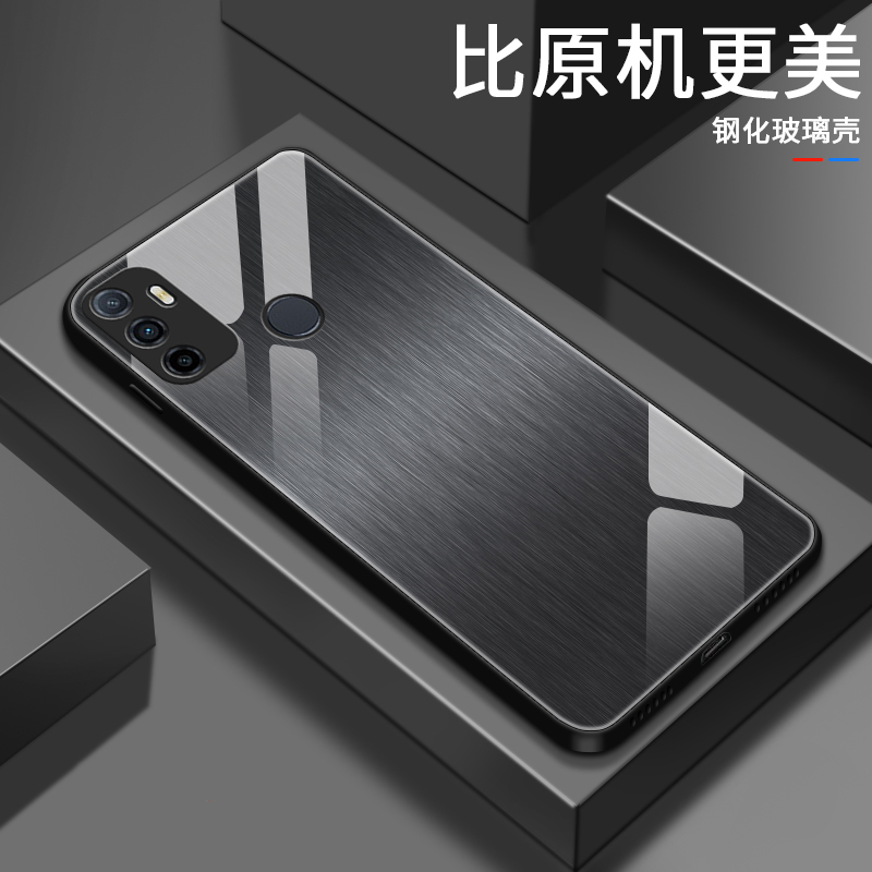 【OPPO A32】轻奢木纹钢化玻璃超薄简约防刮耐摔手机壳