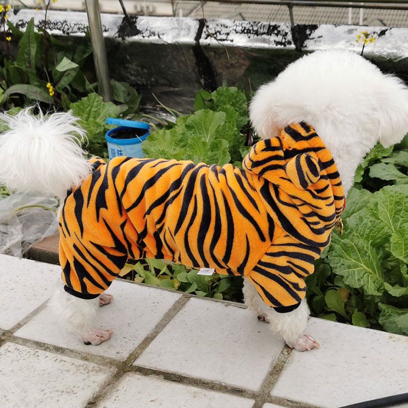 小狗狗衣服秋冬装保暖四脚衣泰迪比熊小型幼犬宠物猫咪小老虎衣服