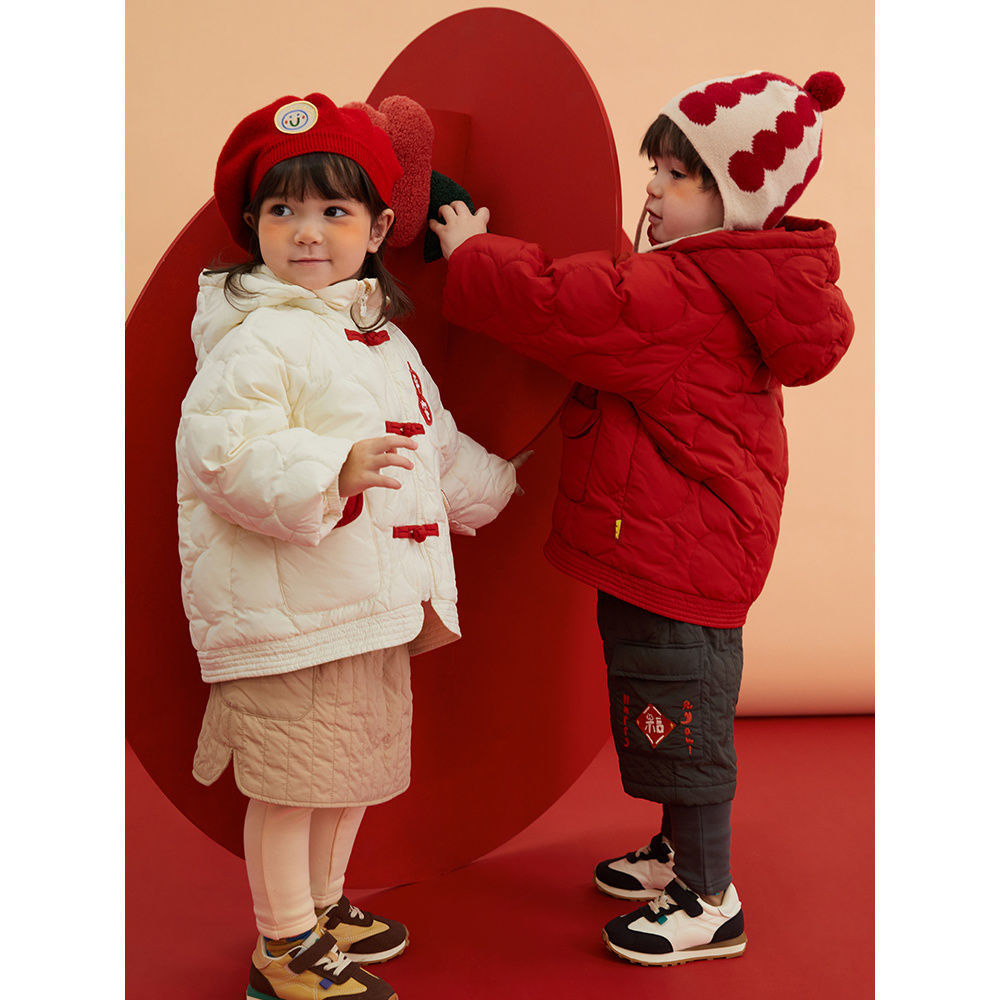 冬季新款儿童新年服冬季新款女宝宝拜年服加棉外套唐装男女童加绒