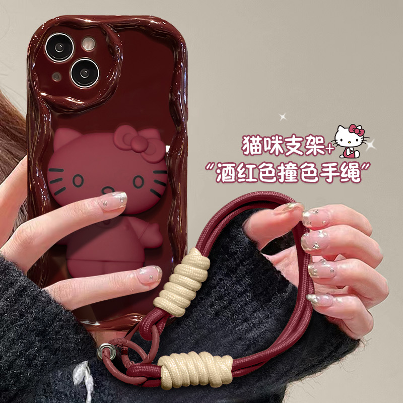 奶油边KT猫苹果vivo/oppo小米/华为iPhone14promax可爱小众手机壳