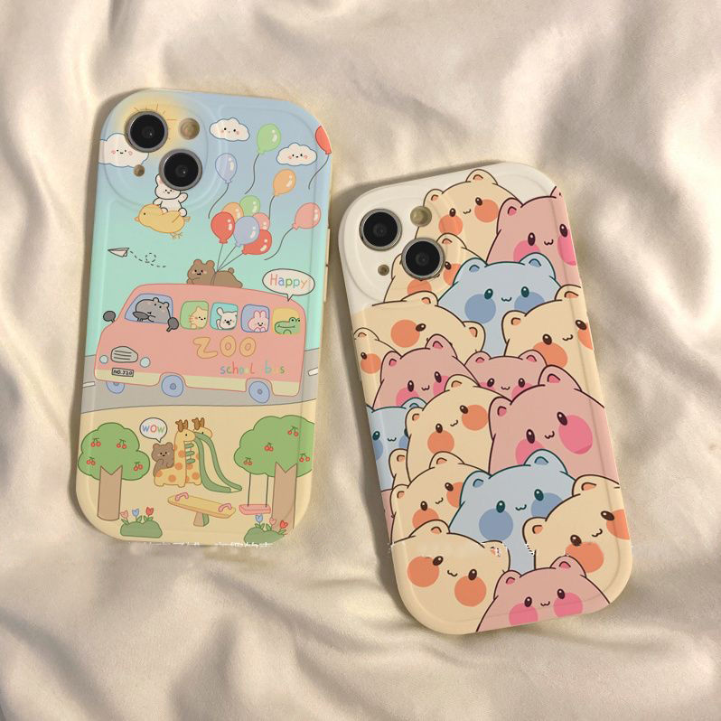 巴士小动物适用iPhone14pro/15手机壳13/12华为小米oppo新款vivoX
