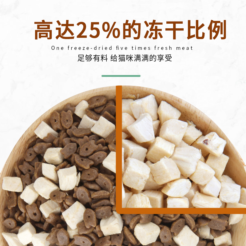 无谷冻干桶装冻干猫粮5斤无谷全价幼猫专用粮成猫全阶段鱼肉猫粮